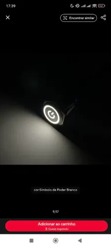 Botão led para som automotivo BRANCO