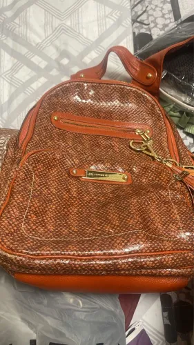 Bolsa Feminina Jorge Bischoff Original Texturizada Caramelo