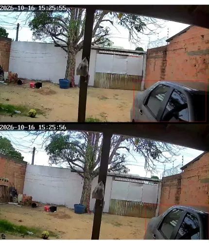 Câmera de segurança com sirene dupla black grande