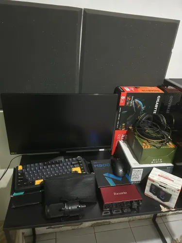 SETUP GAMER & STREAMING COMPLETO PC i7 + RX 7600 + Monitor + Periféricos + Áudio Estúdio