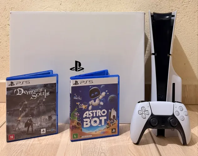 PlayStation 5 slim 1TB completo impecável zero