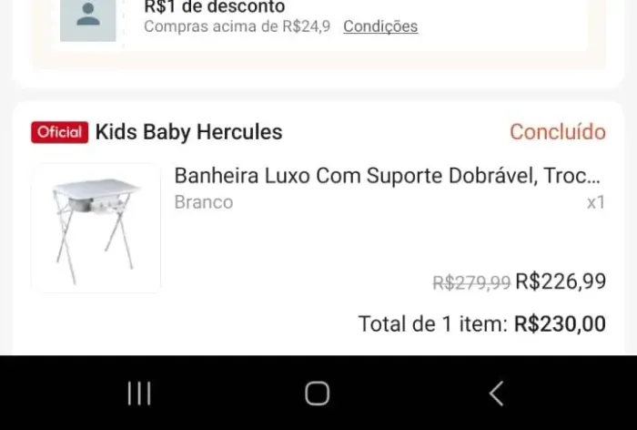 Banheira com trocador Nova