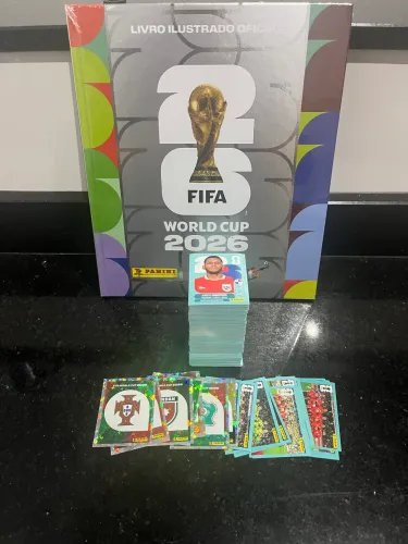 Lote 561 Figurinhas Sem Repetições + Álbum Capa Dura Prata Lacrado