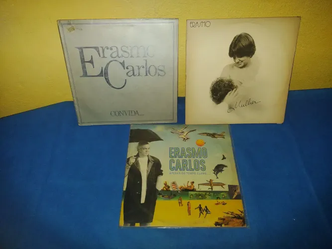 Erasmo Carlos LP disco de vinil, 3u, por unidade, bom estado capa e disco. E outros.
