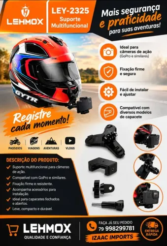 Suporte de câmera pra capacete