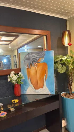 Obra de Arte Original (2012 - 14 Anos) - Silhueta Feminina (60x57 cm)