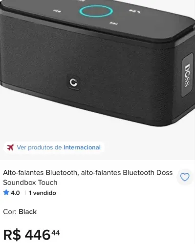 alto-falante bluetooth doss soundbox touch