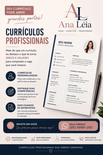 Faço Currículo Profissional! Por apenas R$ 10 reais