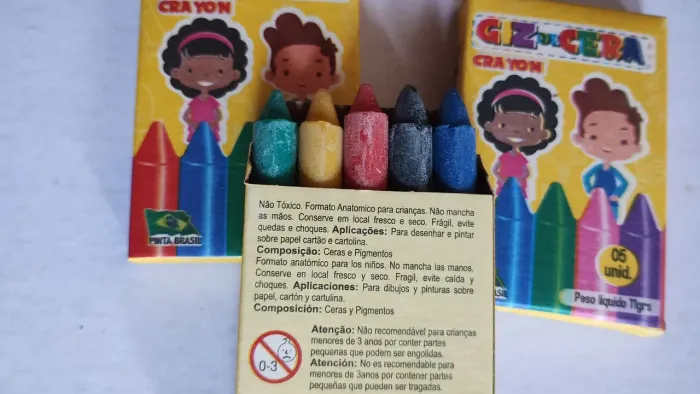 Mini giz de cera para lembrancinhas
