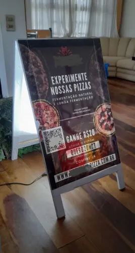 Cavalete publicitário de calçada, dupla face iluminação com led