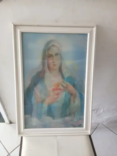 Quadro decorativo Jesus e Nossa Senhora.