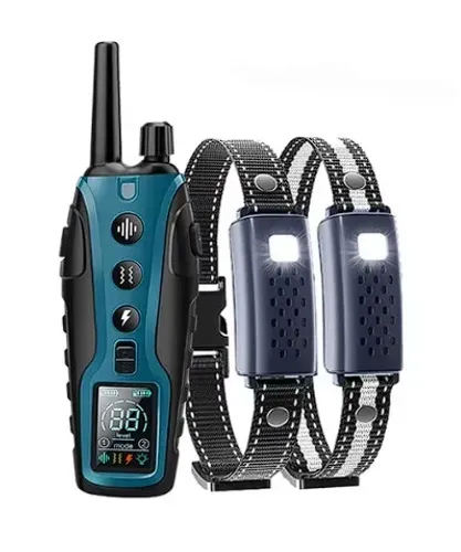 Coleira elétrica para treinamento de cães, alcance 3280 pés, 2 coleiras e 1 controle.