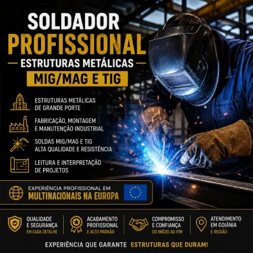 Soldador Profissional MIG/MAG e TIG | Estruturas Metálicas | Experiência na Europa