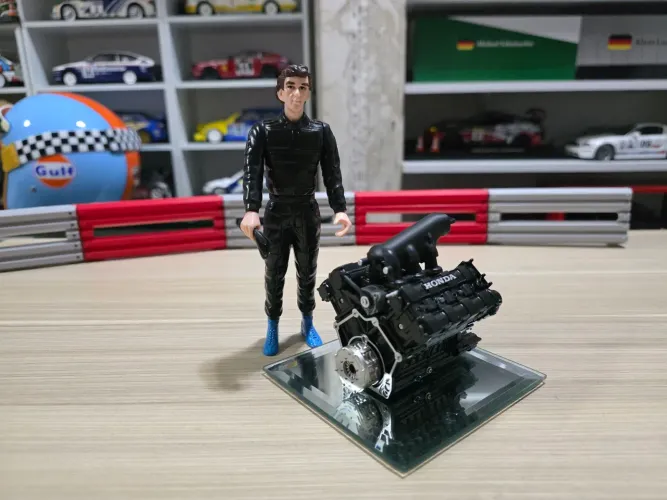 Motor em miniatura 1:8 honda fórmula 1 Lotus Ayrton Senna Metal pesado boneco minichamps 