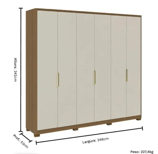 Guarda-roupa Casal 6 portas (Rimo)