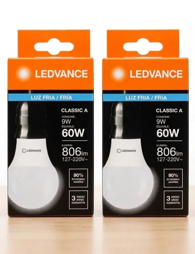 Lâmpada LED 9W Ledvance Classic A Luz Fria Bivolt