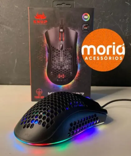 Mouse Gamer Knup Kp-mu007 Rgb 7200 Dpi Preto7 Botões