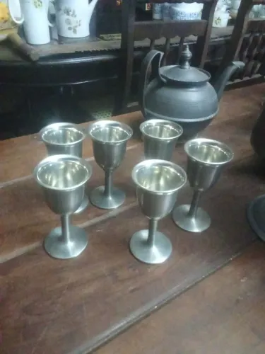 Conjunto 6 cálices em estanho 