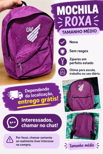 MOCHILA ROXA - TAMANHO MÉDIO ATHLETICO PR