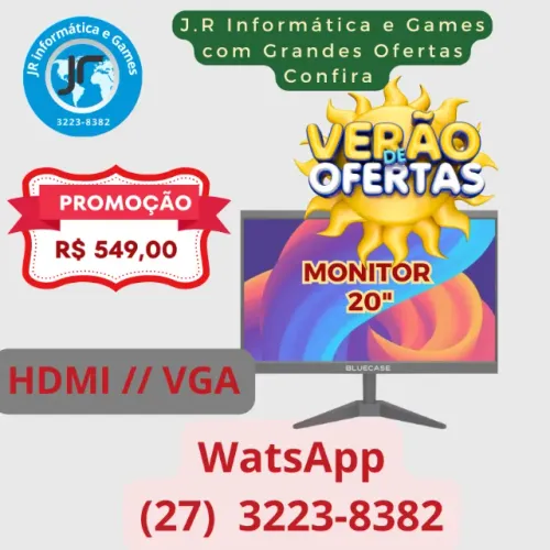 Monitor 20" LED - HDMI - VGA - Novo e com Garantia a pronta entrega