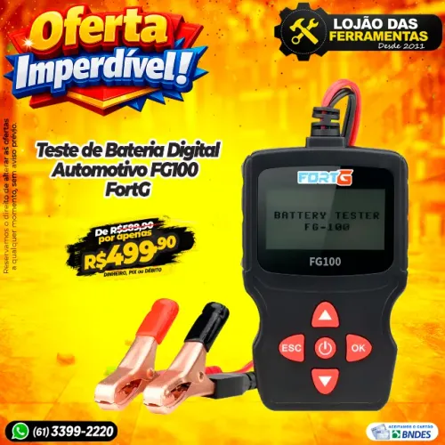 Teste de Bateria Digital Automotivo FG100 FortG
