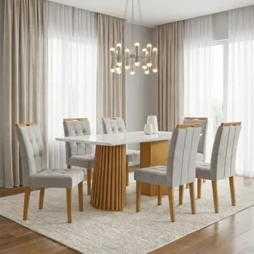 Mesa Nevada com 6 cadeiras Sophia - Entrega Rápida