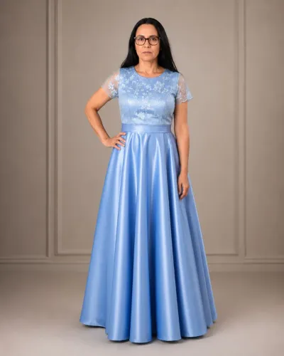 Vestido de Festa Longo Azul Serenity - Elegância e Sofisticação