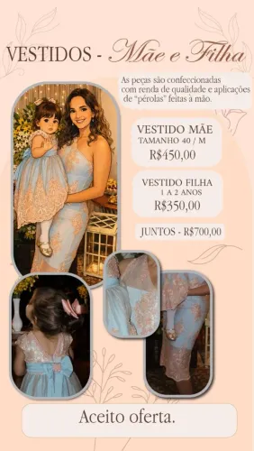 Vestido Festa - Mãe e Filha 