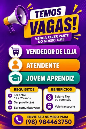 VAGA DISPONÍVEL!!