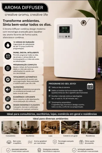 DIFUSOR DE AROMAS - PERFUME SEU AMBIENTE DE FORMA INTELIGENTE