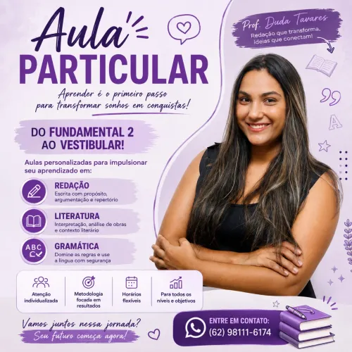 Aula particulares presencial e on-line