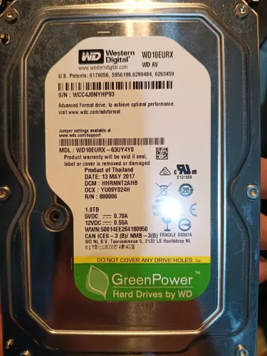Vendo HD Western Digital 1tera testado Saudável