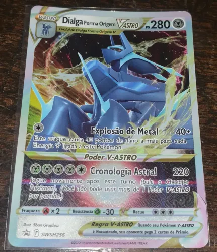 Carta Pokémon Dialga Forma Origem V-ASTRO TCG Original Copag Promocional Black Star