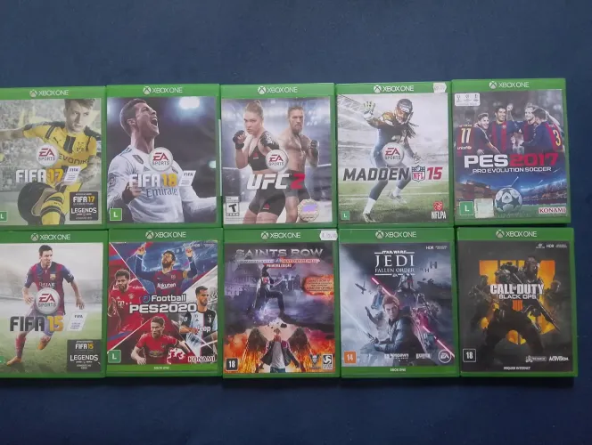 Lote de Mídia física Xbox One FAT 10 CDs na caixa