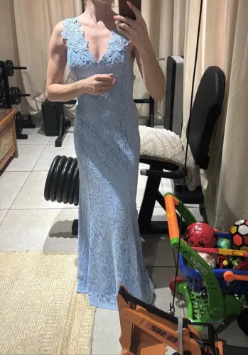 Vestido festa azul claro