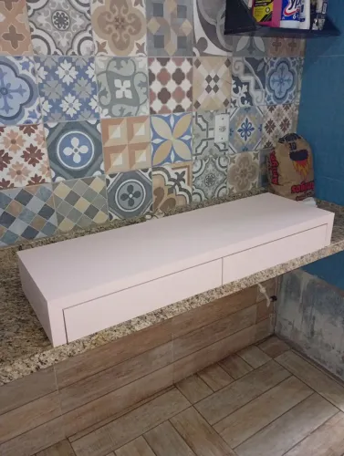 Bancada para salão de beleza, cor rosa