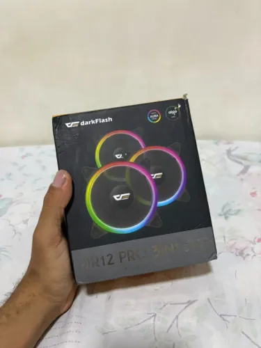 Kit com 4 Cooler/Ventoinhas/Fans Dark Flash RGB