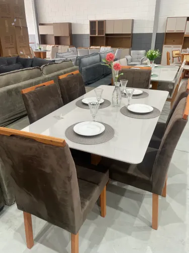 Conjunto Sala De Jantar Retangular 6 Lugares