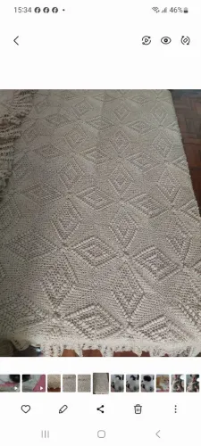 Colcha de croche feita a mão nova casal