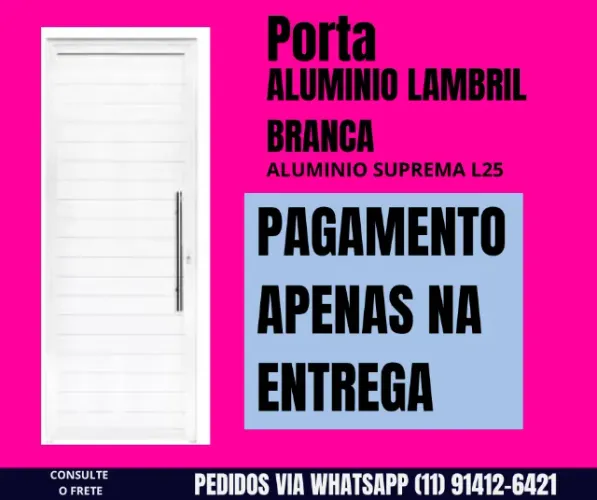 Porta Lambril branco L25 - 2.10x80- frete a/c - pagamento na entrega