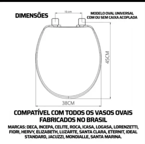 Assento Tampa Vaso Sanitário Almofadado Mármore Oval Universal