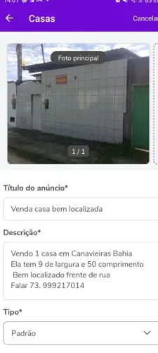 VENDO UMA CASA CANAVIEIRAS /BA