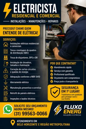 ELETRICISTA RESIDENCIAL E COMERCIAL | FLUXO ENERG