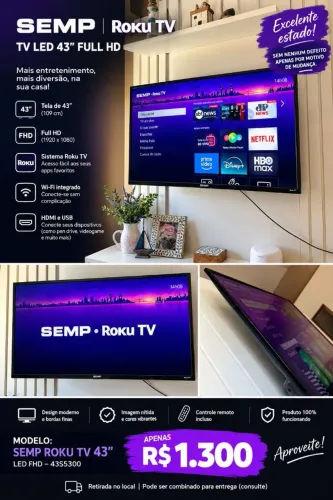 TV Semp Toshiba Roku 43 Polegadas