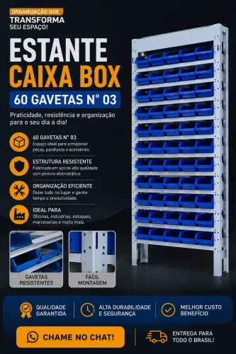 Estante Caixa Box 60 Gav n° 03 LOJA IKONOFFICE 