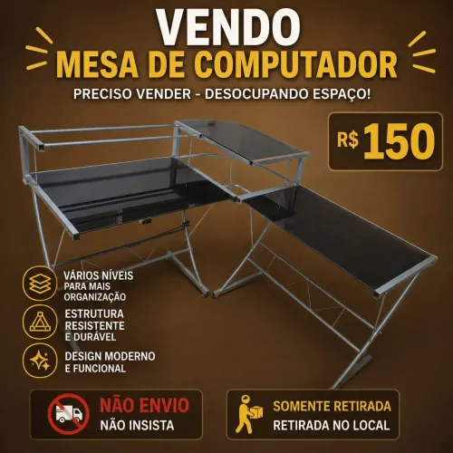 Mesa para Computador em L - R$ 150