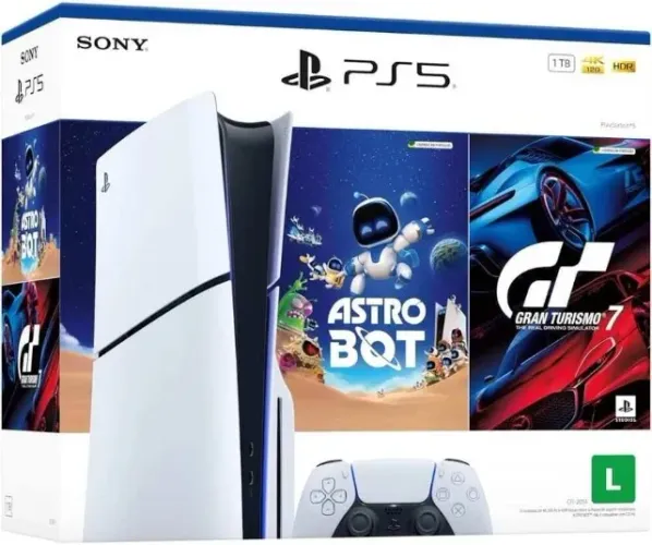 (Renz Informática) Console PlayStation 5 Mídia Física Slim, PS5 1TB Branco - Novo!