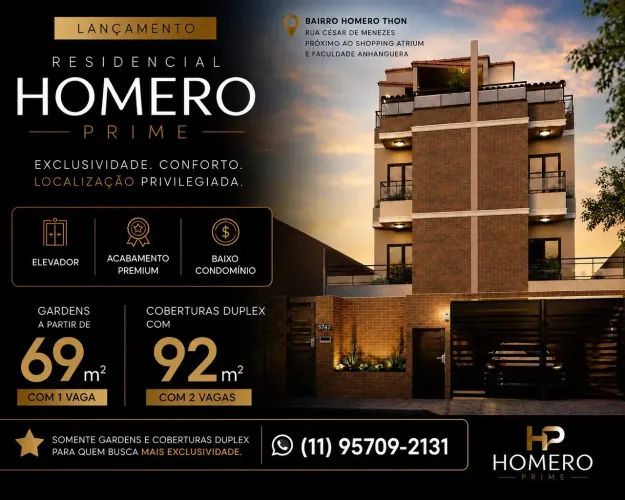 Cobertura Duplex 92m² | 2 Vagas | Elevador | Homero Thon