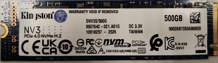 SSD NVME Kingston NV3 500GB 4.0
