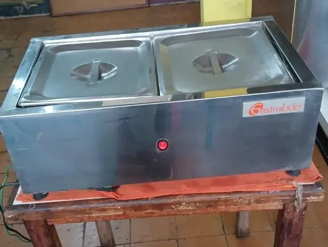 Rechaud / Molheira Elétrica - 2 Cubas - Banho Maria - 2,5 Kg - Inox - GastroLider